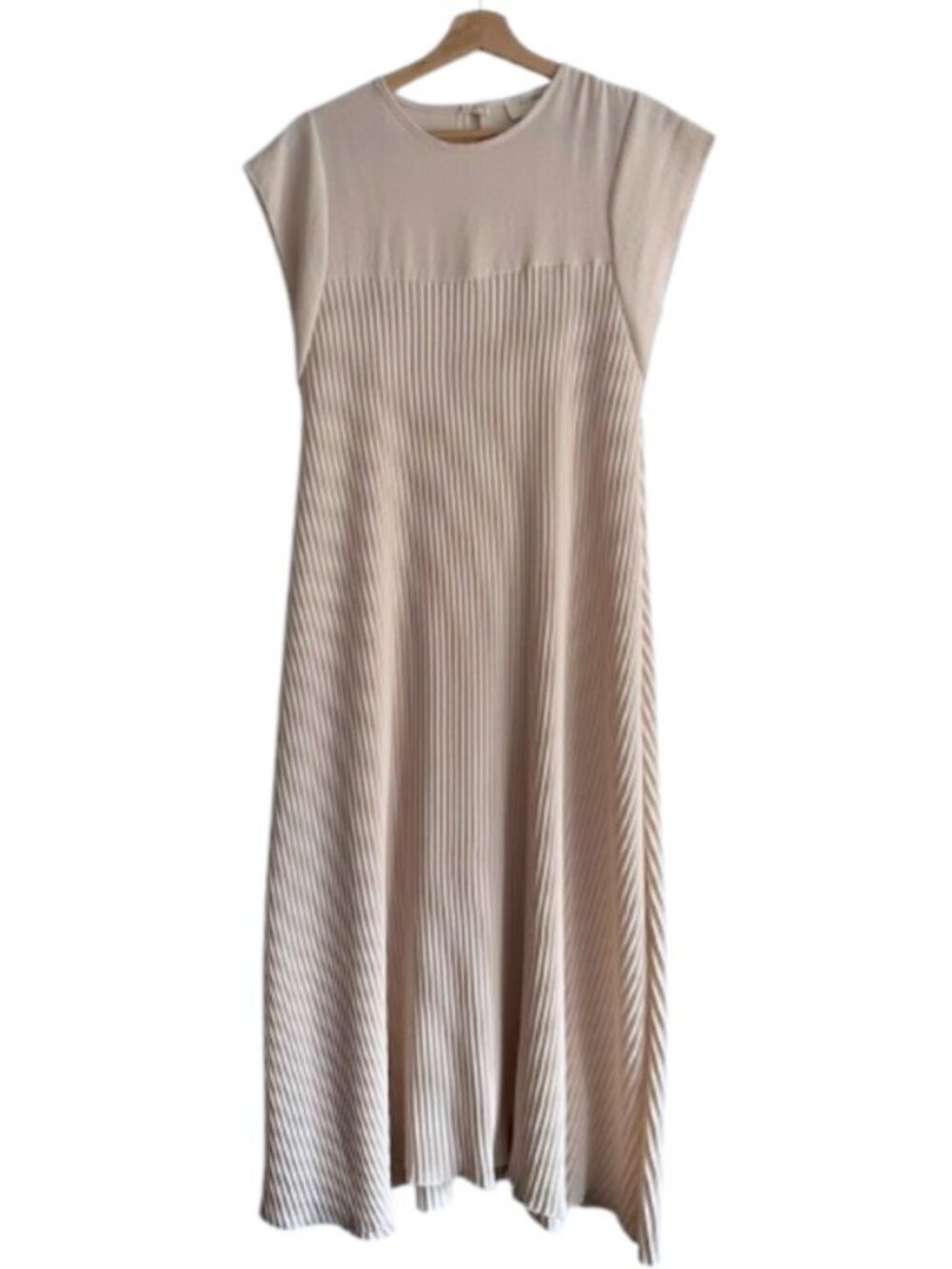 Floria pleated midi dress cream women's size 12 - Picture 4 of 7